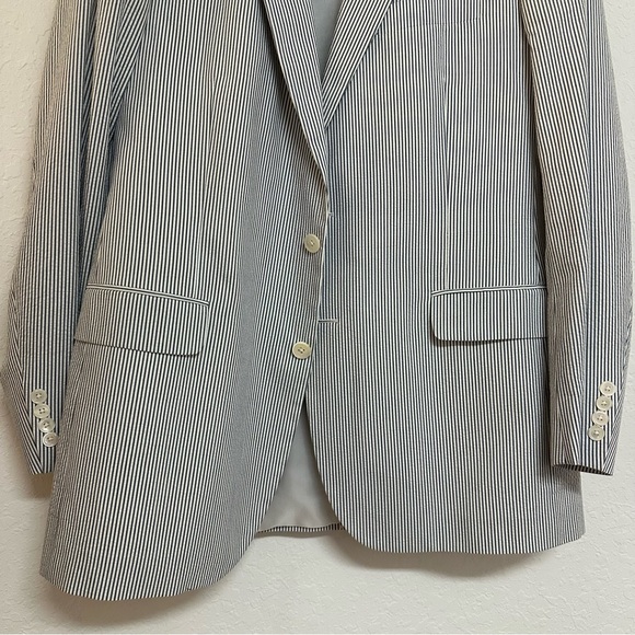 NWOT Brooks Brothers 346 Seersucker Sports Coat Suit Jacket Blazer 44L - Picture 3 of 7
